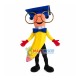 Doctor Crooked Yellow Pencil Mascot Costume Doctor Crooked Yellow Pencil Mascot Costume