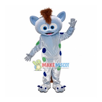 Alien Monster With Brown Hair Mascot Costume Alien Monster With Brown Hair Mascot Costume