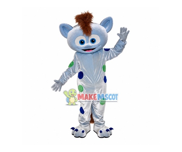 Alien Monster With Brown Hair Mascot Costume Alien Monster With Brown Hair Mascot Costume