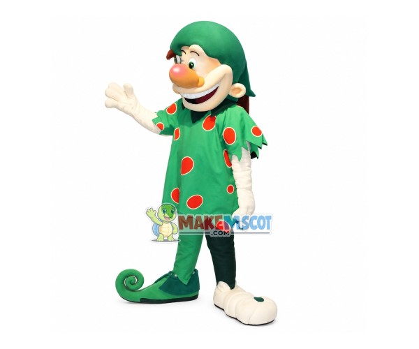 Elf In Tattered Spotted Top Mascot Costume
