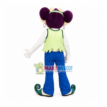 Cool Purple Haired Sports Girl Mascot Costume