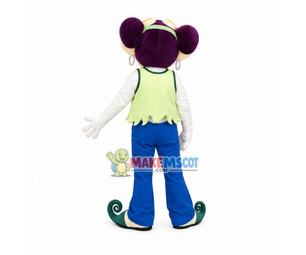 Cool Purple Haired Sports Girl Mascot Costume Cool Purple Haired Sports Girl Mascot Costume