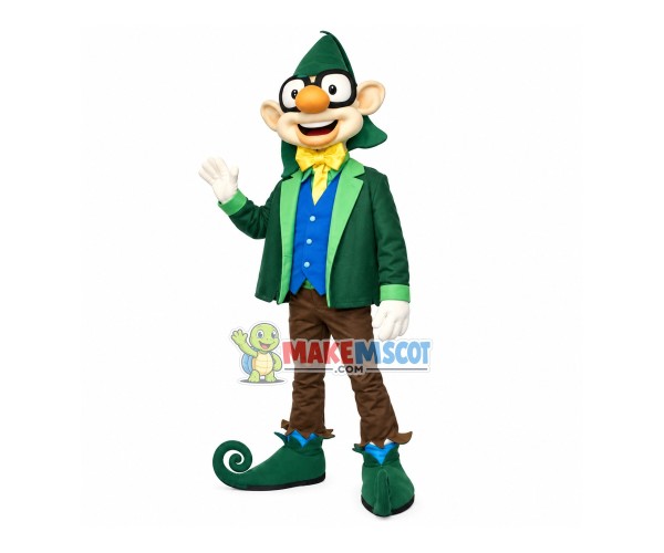 Scholar Elf Full of Wisdom Mascot Costume Scholar Elf Full of Wisdom Mascot Costume