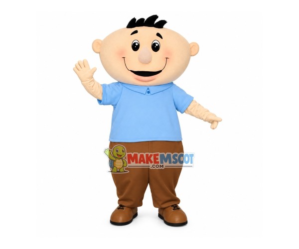 Jolly Boy Baby With Thinning Hair Mascot Costume Jolly Boy Baby With Thinning Hair Mascot Costume