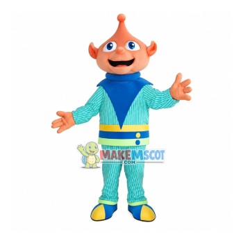 Polite Alien With Pointed Head Mascot Costume