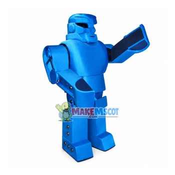Blue Robot With Shovel Arms Mascot Costume Blue Robot With Shovel Arms Mascot Costume