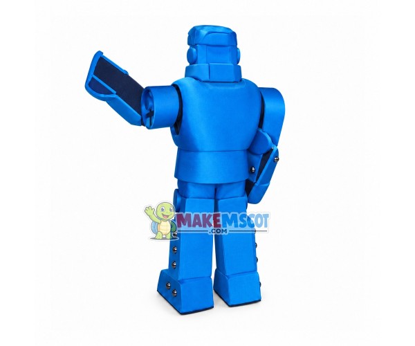 Blue Robot With Shovel Arms Mascot Costume Blue Robot With Shovel Arms Mascot Costume