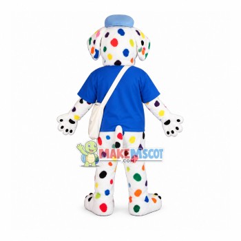 Painted Dalmatian Carrying Messenger Bag Mascot Costume Painted Dalmatian Carrying Messenger Bag Mascot Costume