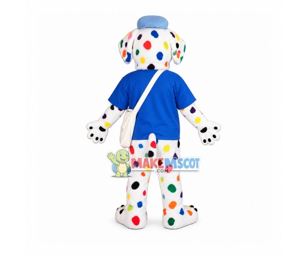 Painted Dalmatian Carrying Messenger Bag Mascot Costume Painted Dalmatian Carrying Messenger Bag Mascot Costume
