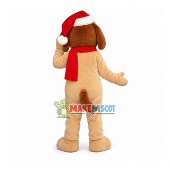 Adult Beige Dog Mascot Costume For Christmas Event Adult Beige Dog Mascot Costume For Christmas Event