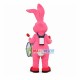 Electronic Drum Player The Pink Rabbit Mascot Costume Electronic Drum Player The Pink Rabbit Mascot Costume