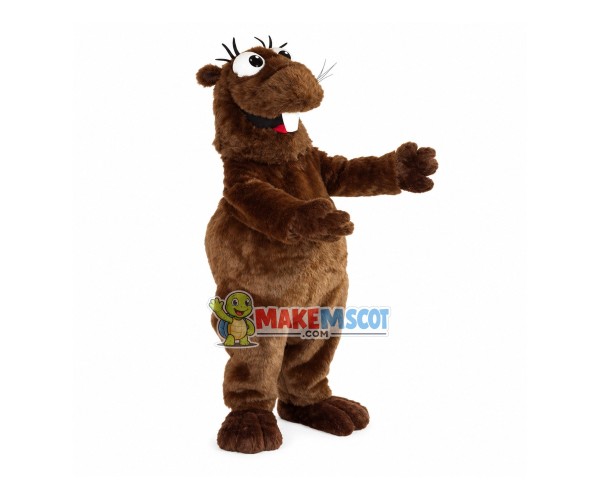 Giant Groundhog With Long Eyelashes Mascot Costume