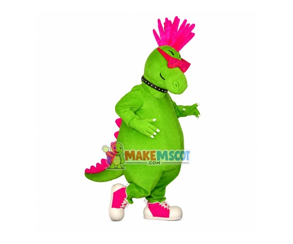 Nightclub Bungee Green Dinosaur Mascot Costume Nightclub Bungee Green Dinosaur Mascot Costume