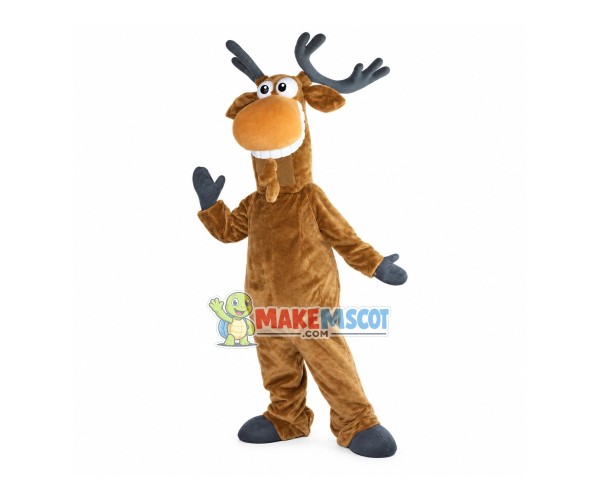Long Neck Moose With Power Antlers Mascot Costume Long Neck Moose With Power Antlers Mascot Costume