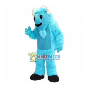 Scary Look Sky Blue Hairy Monster Mascot Costume