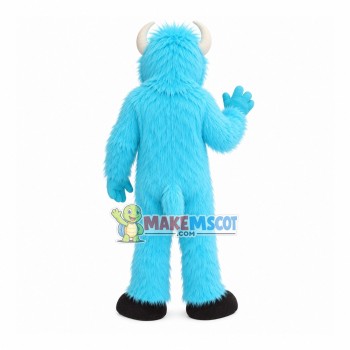 Scary Look Sky Blue Hairy Monster Mascot Costume Scary Look Sky Blue Hairy Monster Mascot Costume