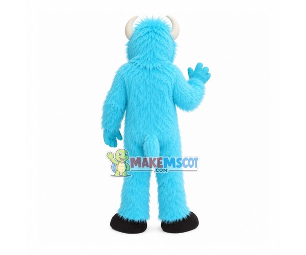 Scary Look Sky Blue Hairy Monster Mascot Costume Scary Look Sky Blue Hairy Monster Mascot Costume