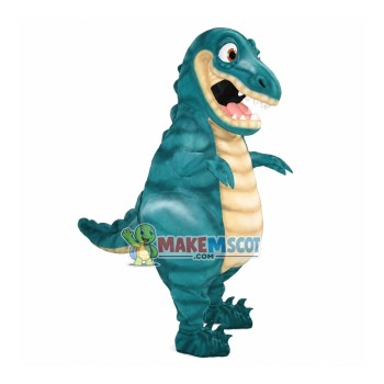 Cowering Blue Dinosaur Baby Mascot Costume Cowering Blue Dinosaur Baby Mascot Costume
