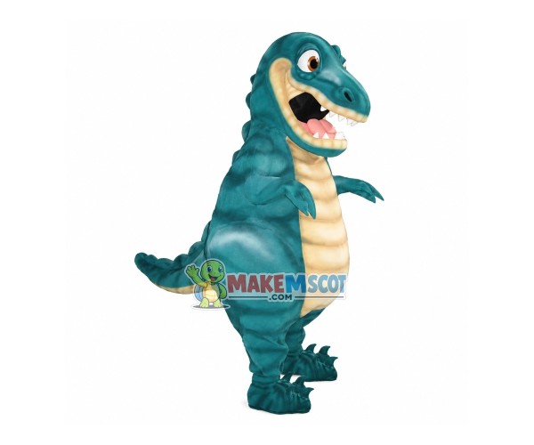 Cowering Blue Dinosaur Baby Mascot Costume Cowering Blue Dinosaur Baby Mascot Costume