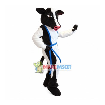 Fashion Cow Model Wearing Belt Mascot Costume Fashion Cow Model Wearing Belt Mascot Costume