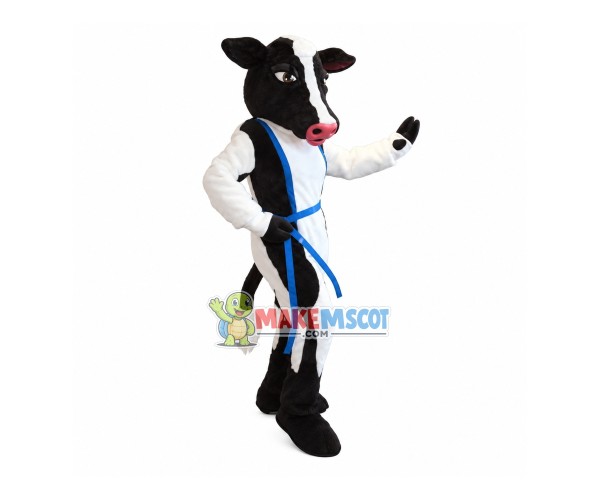 Fashion Cow Model Wearing Belt Mascot Costume Fashion Cow Model Wearing Belt Mascot Costume