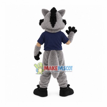 Cheerful The Team Leader Gray Wolf Mascot Costume Cheerful The Team Leader Gray Wolf Mascot Costume