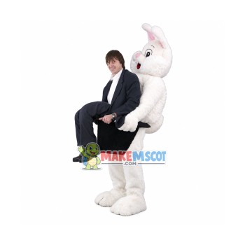 White Rabbit With Top Hat Mascot Adult Costume White Rabbit With Top Hat Mascot Adult Costume