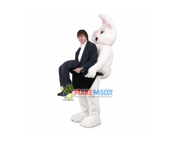 White Rabbit With Top Hat Mascot Adult Costume White Rabbit With Top Hat Mascot Adult Costume