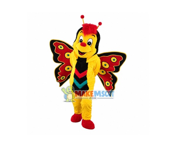 Lovely Yellow Butterfly Mascot Adult Costume Lovely Yellow Butterfly Mascot Adult Costume