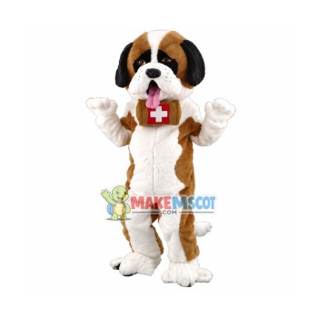 Lovely St. Bernard Mascot Adult Costume 