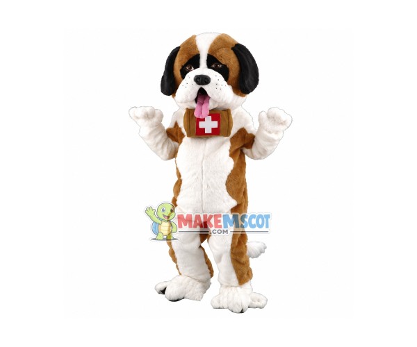 Lovely St. Bernard Mascot Adult Costume 