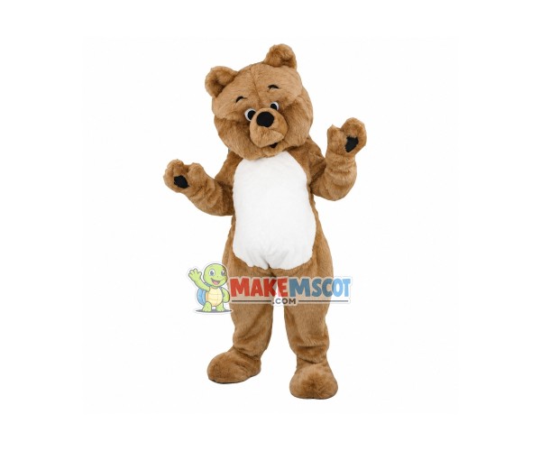 Cute Grizzly Bear Mascot Adult Costume 