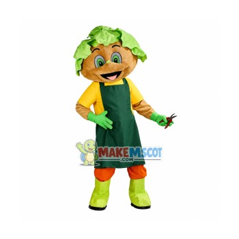 Lovely Gardener Lettuce Man Mascot Costume 