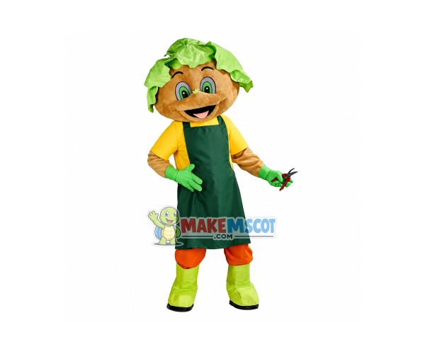 Lovely Gardener Lettuce Man Mascot Costume Lovely Gardener Lettuce Man Mascot Costume