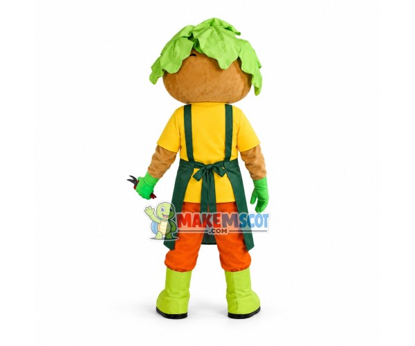 Lovely Gardener Lettuce Man Mascot Costume Lovely Gardener Lettuce Man Mascot Costume