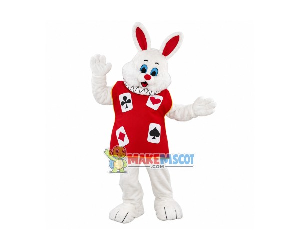 Queen's Court White Rabbit Mascot Costume Queen's Court White Rabbit Mascot Costume