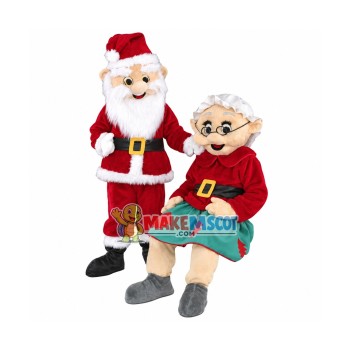 Happy Santa & Mrs. Santa Mascot Costume Happy Santa & Mrs. Santa Mascot Costume