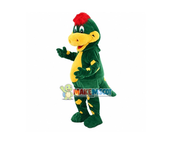 Green Dino the Dinosaur Mascot Adult Costume 