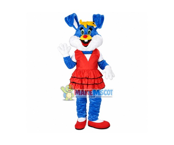 Lovely Dance Girl Blue Bunny Mascot Adult Costume Lovely Dance Girl Blue Bunny Mascot Adult Costume