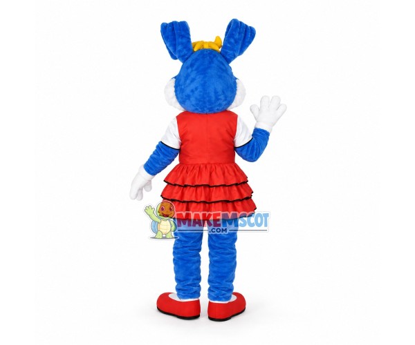 Lovely Dance Girl Blue Bunny Mascot Adult Costume Lovely Dance Girl Blue Bunny Mascot Adult Costume