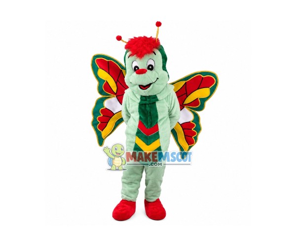Green Butterfly Mascot Adult Costume Green Butterfly Mascot Adult Costume