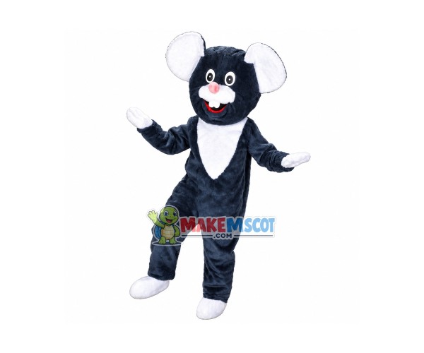 Happy Black Mouse Mascot Costume Happy Black Mouse Mascot Costume