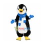 Lovely Penguin Wearing Blue Gloves And Scarf Mascot Adult Costume	