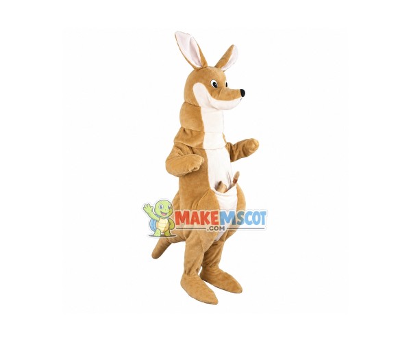 Beige Kangaroo Mascot Costume Beige Kangaroo Mascot Costume
