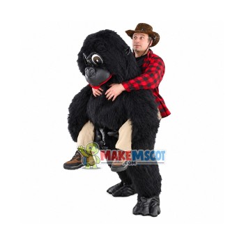 Carry Me Ride On Black Gorilla Long Fur Costume Animal Funny Pants Novelty Carry Me Ride On Black Gorilla Long Fur Costume Animal Funny Pants Novelty