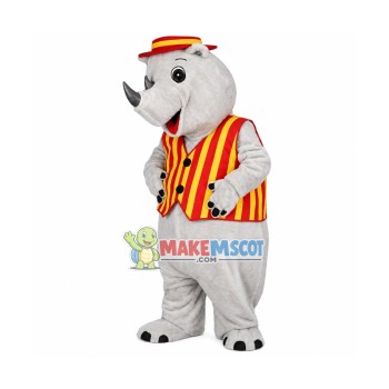 Lovely Grey Rhino Mascot Costume Fancy Dress Outfit