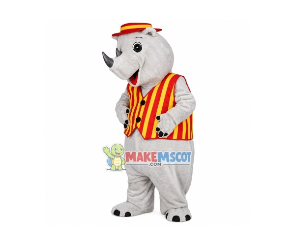Lovely Grey Rhino Mascot Costume Fancy Dress Outfit Lovely Grey Rhino Mascot Costume Fancy Dress Outfit