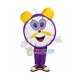 Cartoon Purple Twin Bell Alarm Clock Mascot Adult Costume Cartoon Purple Twin Bell Alarm Clock Mascot Adult Costume
