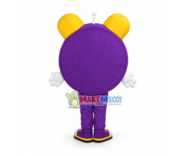 Cartoon Purple Twin Bell Alarm Clock Mascot Adult Costume Cartoon Purple Twin Bell Alarm Clock Mascot Adult Costume