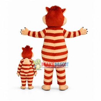 Mischievous Brown Cheshire Cat Mascot Costume Mischievous Brown Cheshire Cat Mascot Costume